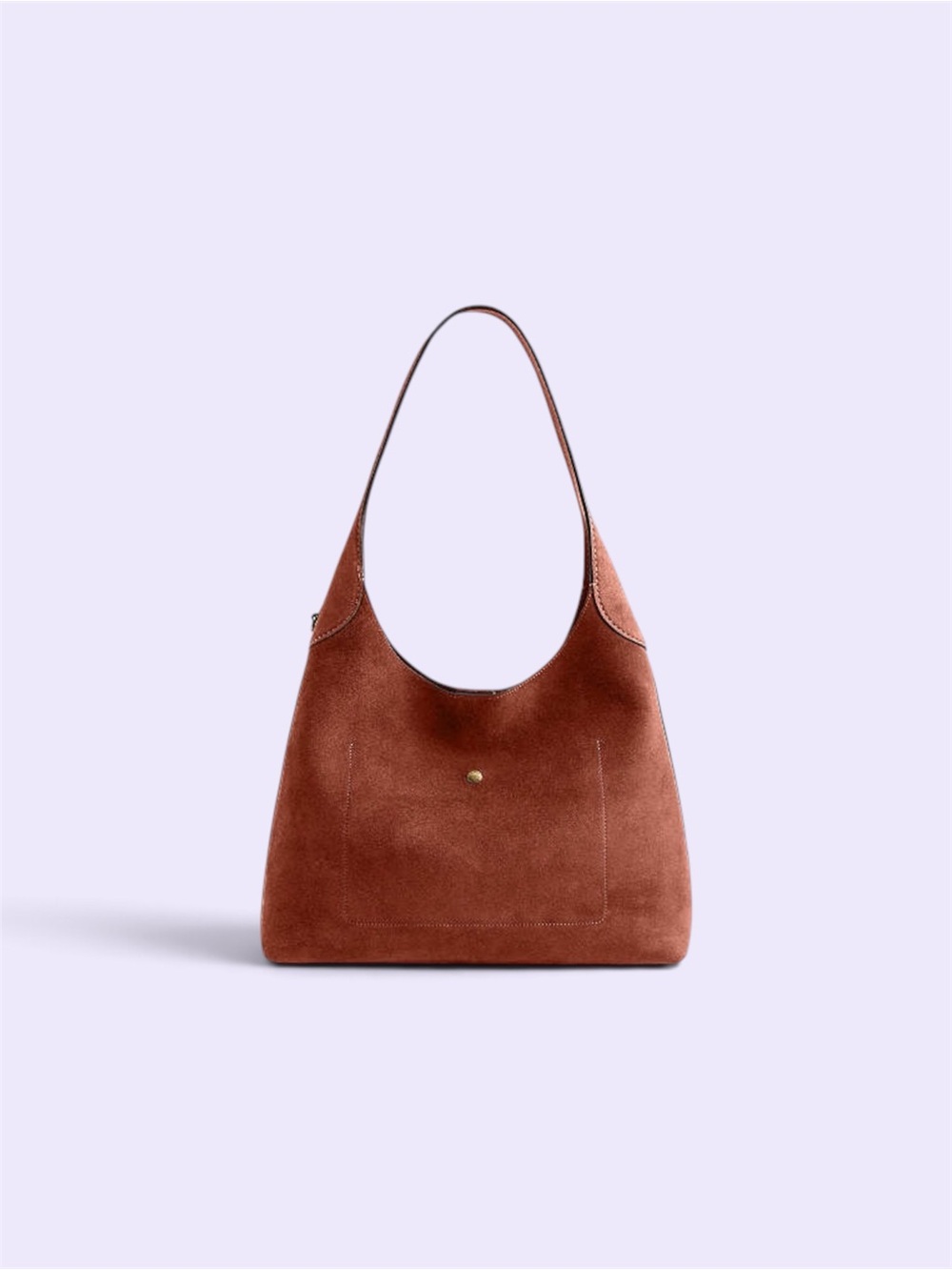 *SOLD* Coach Brooklyn 34 Suede Shoulder Bag Clay Brass | Authentic Luxury Hobo - Picture 4 of 10